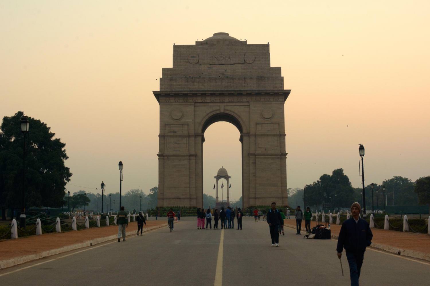 India gate building at sunrise