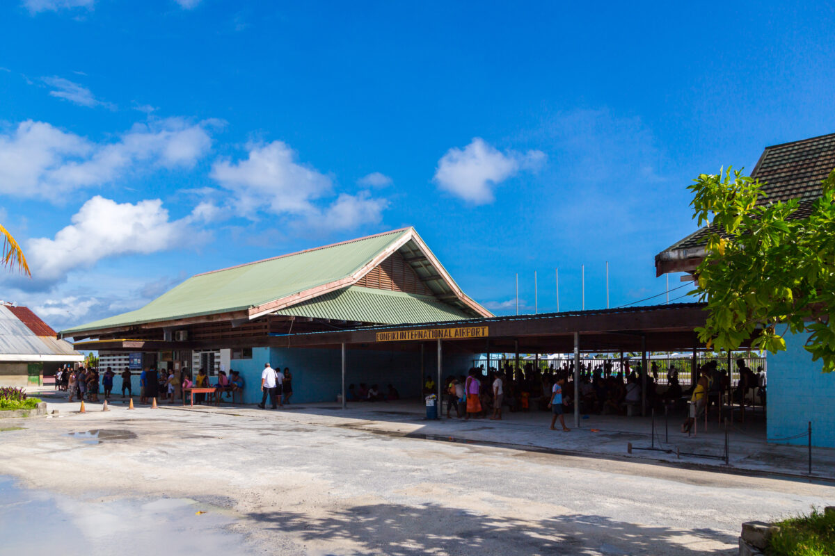 the terminal of Bonriki International Airport, Kiribati