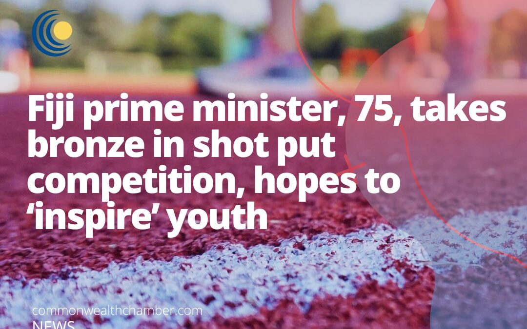 Fiji prime minister, 75, takes bronze in shot put competition, hopes to ‘inspire’ youth