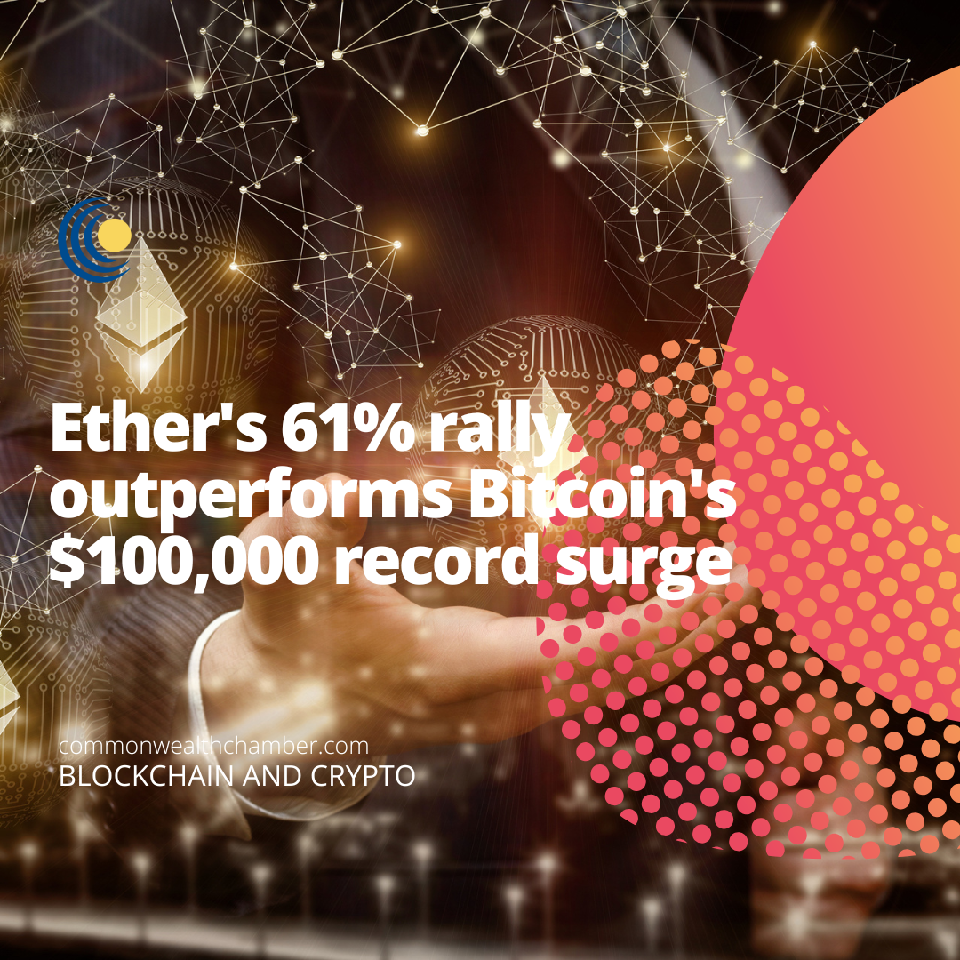 Ether’s 61% rally outperforms Bitcoin’s $100,000 record surge